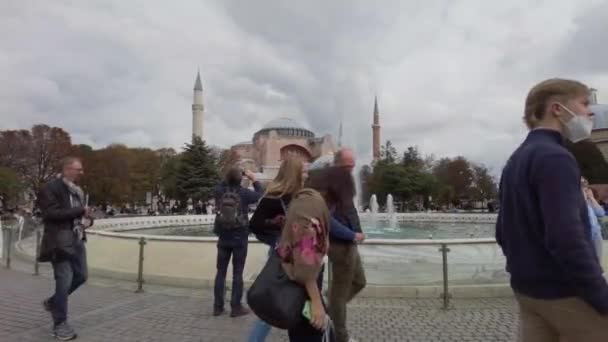 Istanbul Hagia Sophia Náměstí Sultanahmet Turecko Istanbul Září 2021 — Stock video