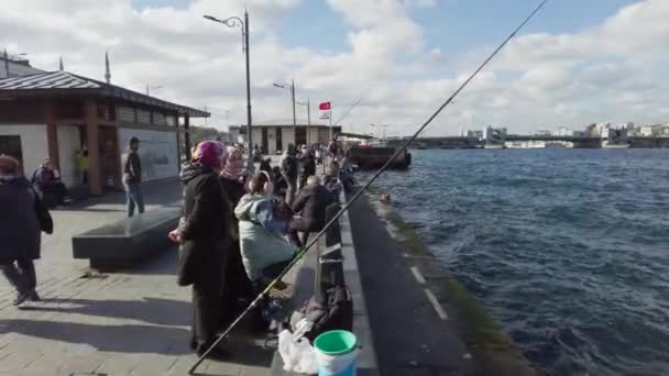 Istanbuler Auf Dem Eminonu Pier Türkei Istanbul September 2021 — Stockvideo