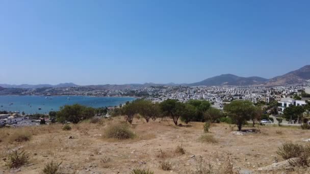 Blick Auf Bodrum Von Der Spitze Des Hügels Türkei — Stockvideo