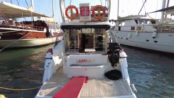 Piccolo Yacht Nella Località Turistica Bodrum Bodrum Turchia Agosto 2021 — Video Stock