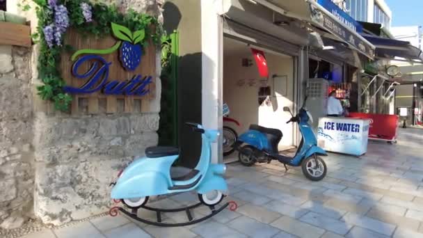 Centrale Straat Van Het Resort Stad Bodrum Bodrum Turkije Augustus — Stockvideo