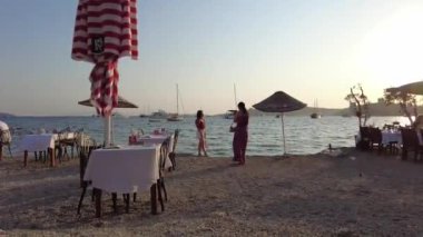 Bodrum Sahili Ege Denizi. Bodrum Türkiye Ağustos 2021