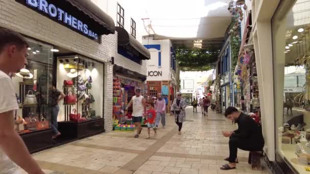 Торговая Улица Бодрума Туристами Бодрум Турция Август 2021 Года — стоковое видео