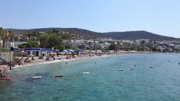 Playa Bodrum Mar Egeo Bodrum Turquía Agosto 2021 — Vídeos de Stock