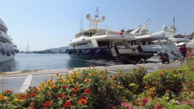 Marmaris yat limanı, şehir seti. Marmaris Türkiye Ağustos 2021