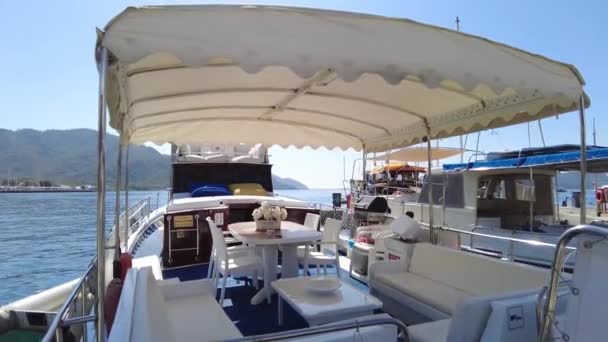 Interior Yacht Harbor Marmaris Marmaris Turkey August 2021 — Stock Video