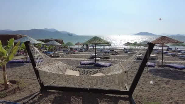 Fethiye Calis Beach Strand Nyaralással Fethiye Törökország 2021 Augusztus — Stock videók