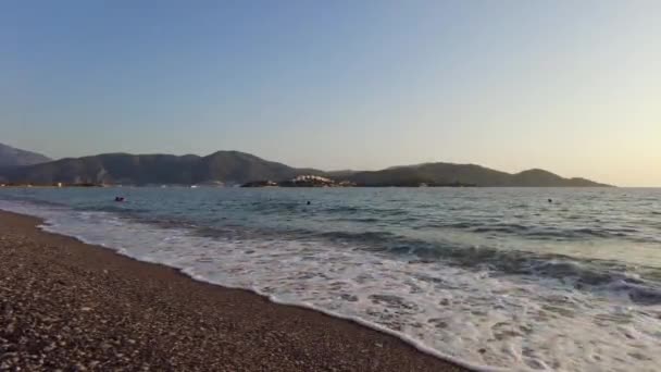 Fethiye Calis Praia Praia Com Férias Fethiye Turquia Agosto 2021 — Vídeo de Stock