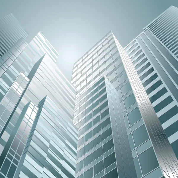 Glasvägg skyskrapor — Stock vektor