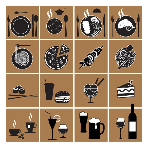 Iconos del menú del restaurante — Vector de stock