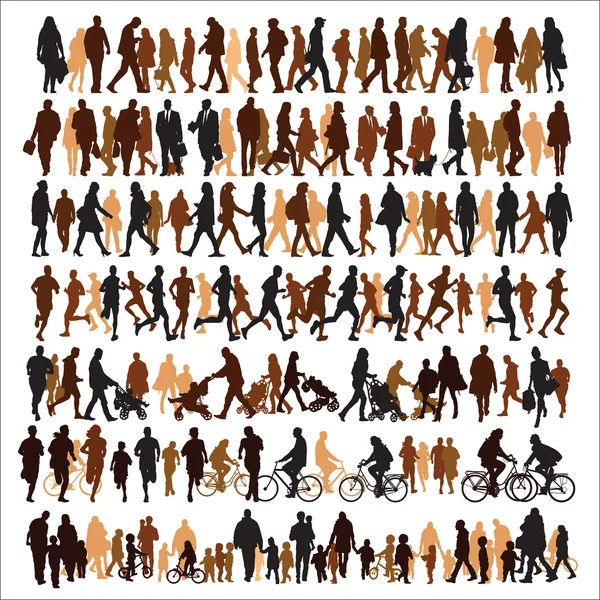 Personnes Silhouettes — Image vectorielle