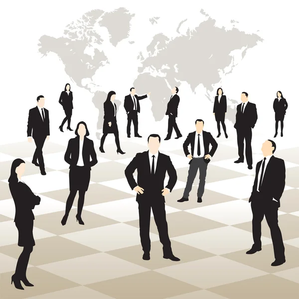 Gente de negocios en un tablero de ajedrez — Vector de stock