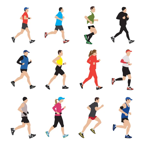 Running people — Stock Vector