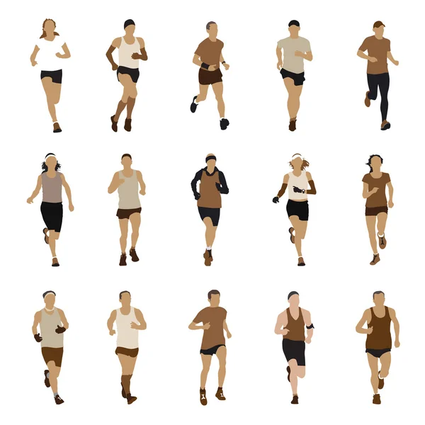Τρέξιμο ατόμων σιλουέτες — Διανυσματικό Αρχείο