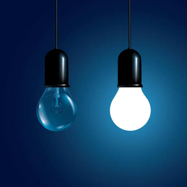 Hanging light bulbs — Stock Vector
