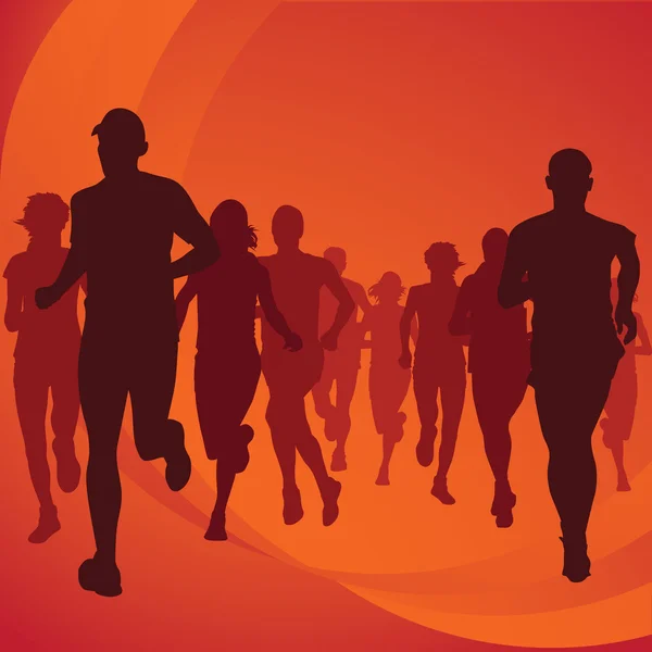 Τρέξιμο ατόμων σιλουέτες — Διανυσματικό Αρχείο