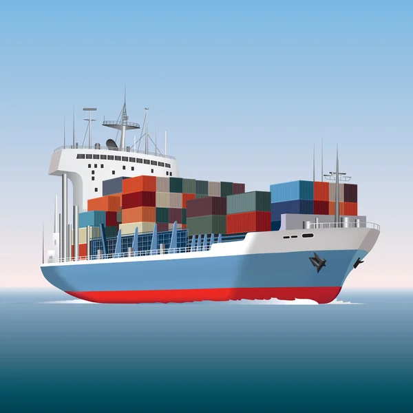 Containerschiff — Stockvektor