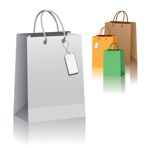 Paper shopping bags — Stock Vector