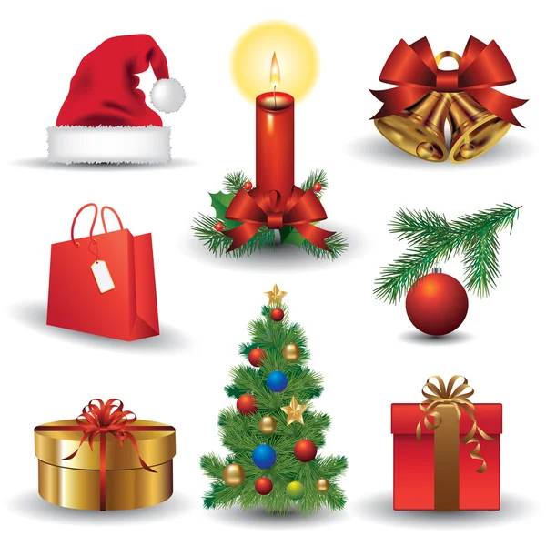 Iconos de Navidad — Vector de stock