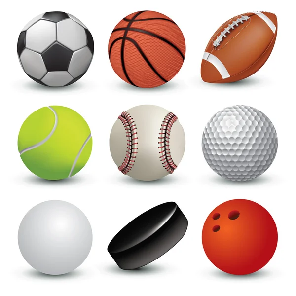 Pelotas deportivas — Vector de stock