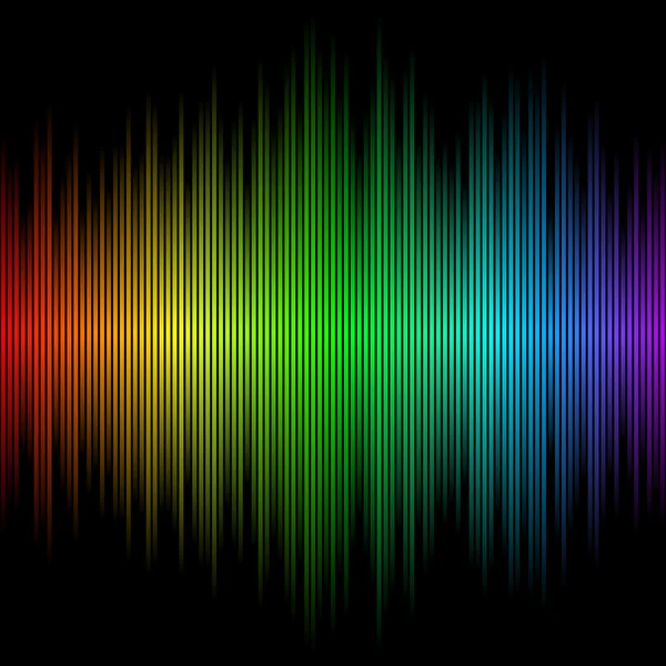 Onda sonora con colores espectrales — Vector de stock