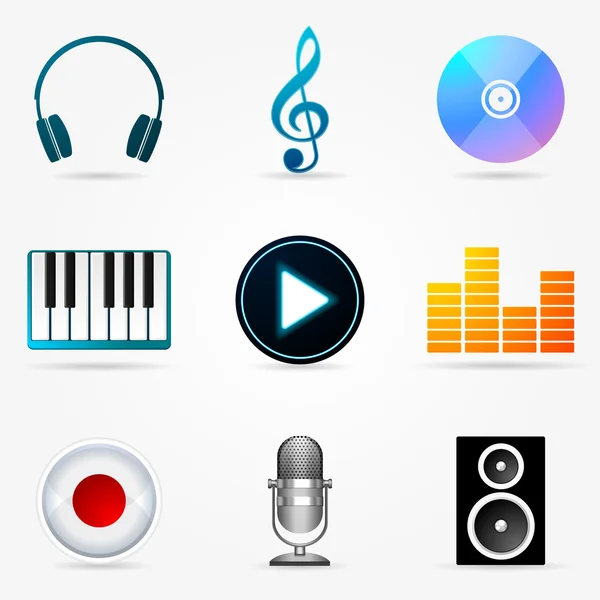 Conjunto de iconos del tema Música — Vector de stock