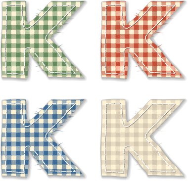 Damalı keten kumaş harf k