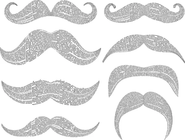 Retro mustaches   with newspaper column — Stock Vector