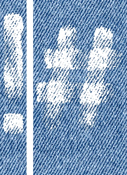 Letras vetoriais e números em denim — Vetor de Stock