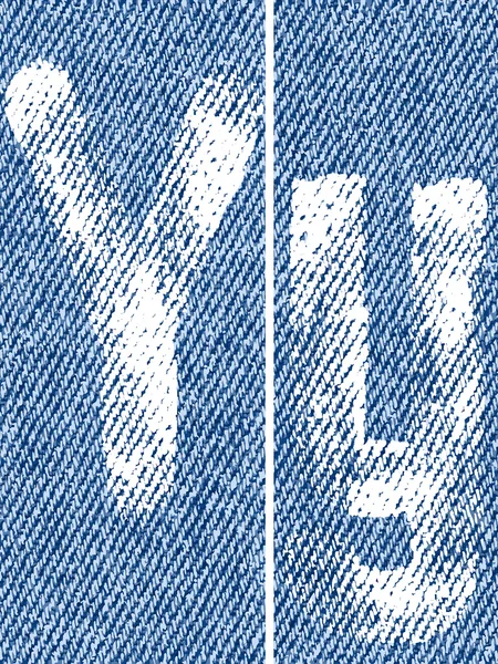 Διάνυσμα γράμματα και αριθμούς στο τζιν y — Διανυσματικό Αρχείο