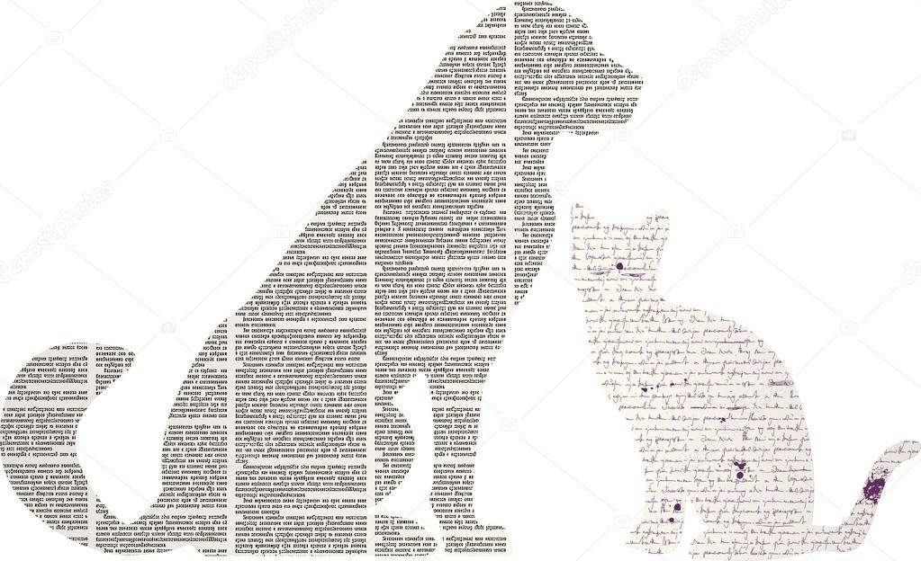 Vector silhouette of the dog and cat