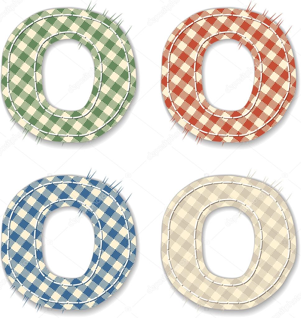 Checkered linen fabric letters O