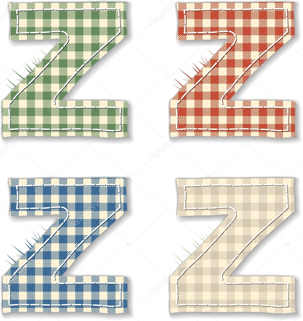 Checkered linen fabric letter Z