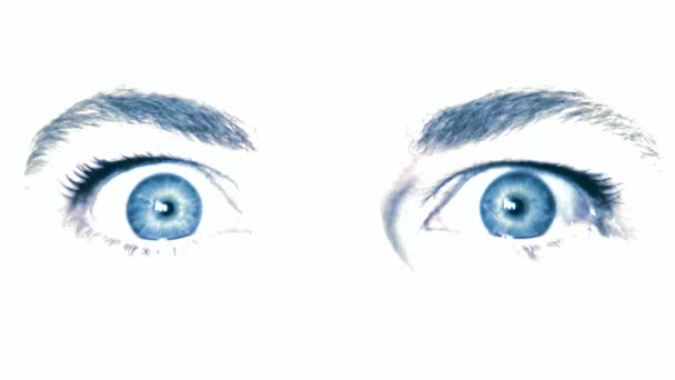 Ojos azules en primer plano — Vídeos de Stock