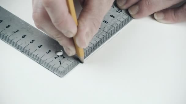 Ruler and Pencil — Stock Video