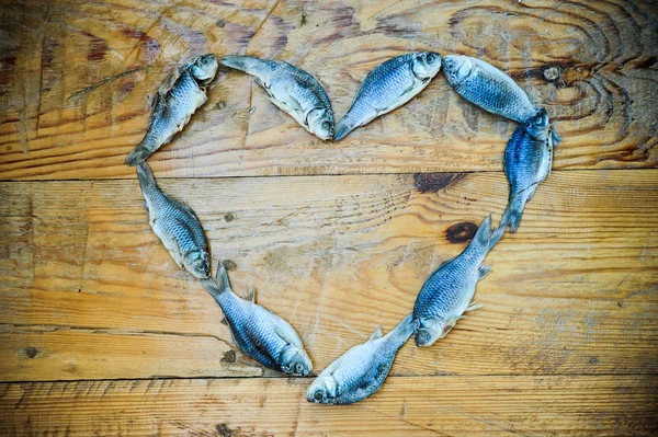 Herz aus Fischen — Stockfoto
