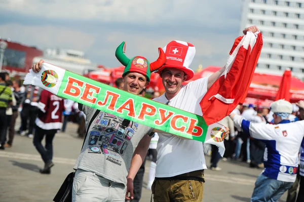 Minsk, Wit-Rusland - 10 mei 2014: het Wereldkampioenschap ijshockey — Stockfoto