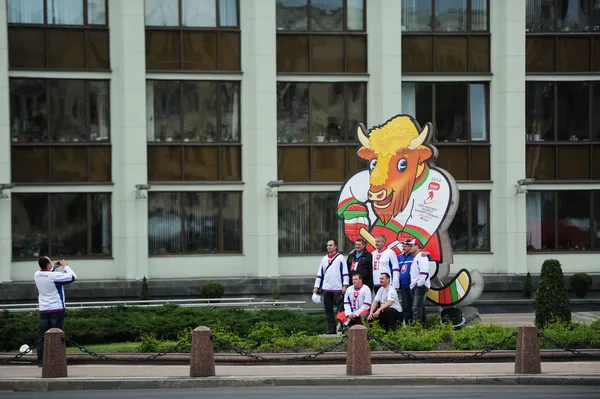 MINSK, BELARUS - 10 DE MAYO DE 2014: El Campeonato Mundial de Hockey sobre Hielo — Foto de Stock