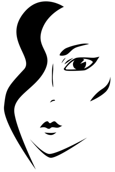 Silhouet van een vrouw gezicht — Stockvector