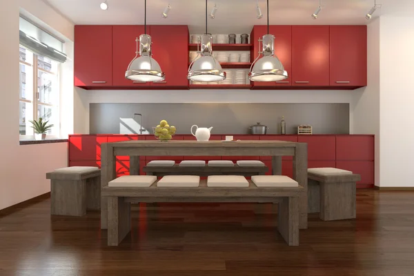 3D - modern kitchen 02 — Stock Photo, Image