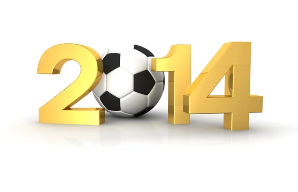 3D - fussball 2014 złota — Zdjęcie stockowe