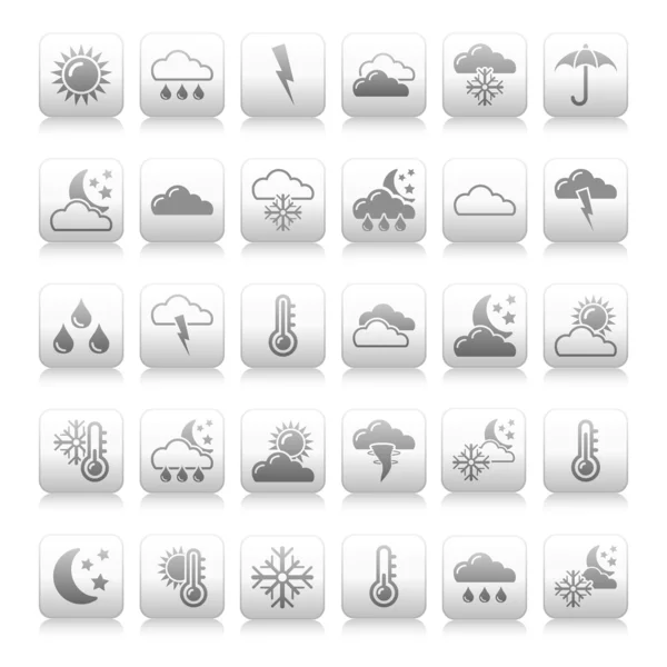 Set of weather icons - grey — Stock Photo, Image