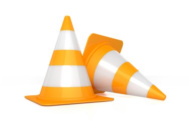 beyaz zemin üzerinde trafik koni
