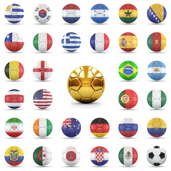 Footbalsl with flags — Stock Photo, Image