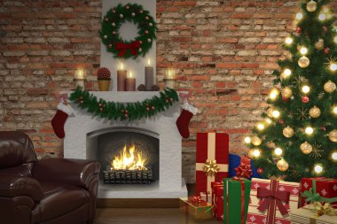 Noel - oturma odasında iç ateş 03