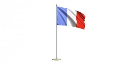 Fransa bayrağı alphacanal dahil olmak üzere beyaz zemin üzerine izole
