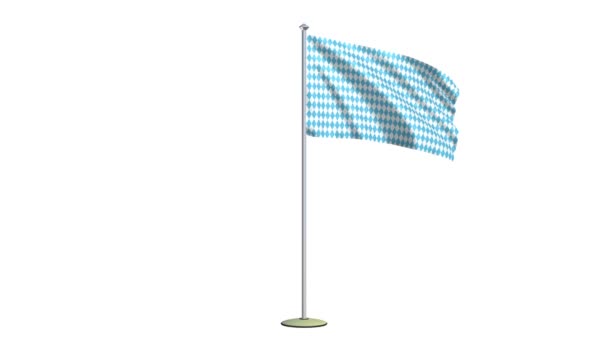 Bandera de Baviera aislada sobre fondo blanco incluyendo alphacanal — Vídeos de Stock