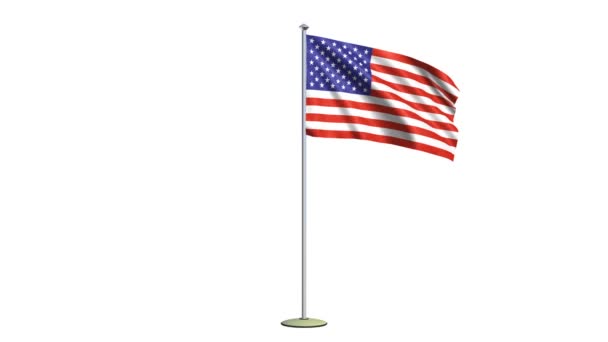 Flag of the USA isolated on white background including alphacanal — Stock Video