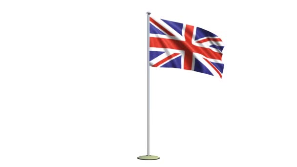 Flag of United Kingdom isolated on white background including alphacanal — Stock Video