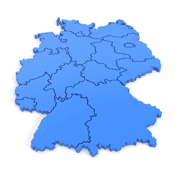 3D map of germany in blue — Stock Photo, Image